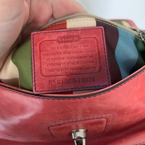 Coach Legacy Pink Leather Shoulder Bag Rare Anniversary Color Block - Picture 2 of 2